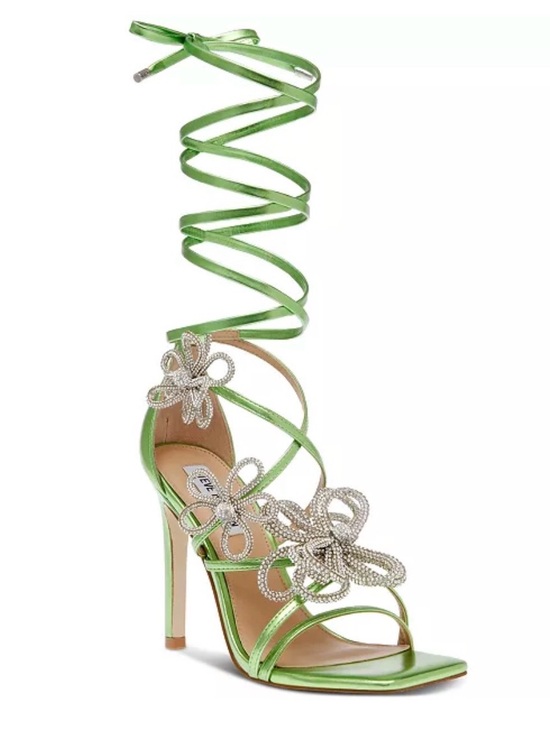 Steve Madden Shoes - Women's Unleashed Flower Detailed Lace-Up Stiletto Sandals, 5.5